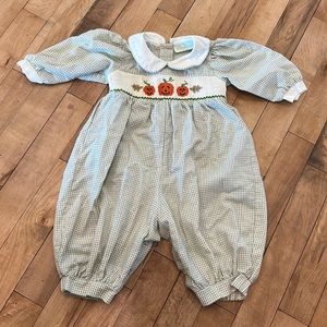 Be Mine 6 month smocked Fall romper